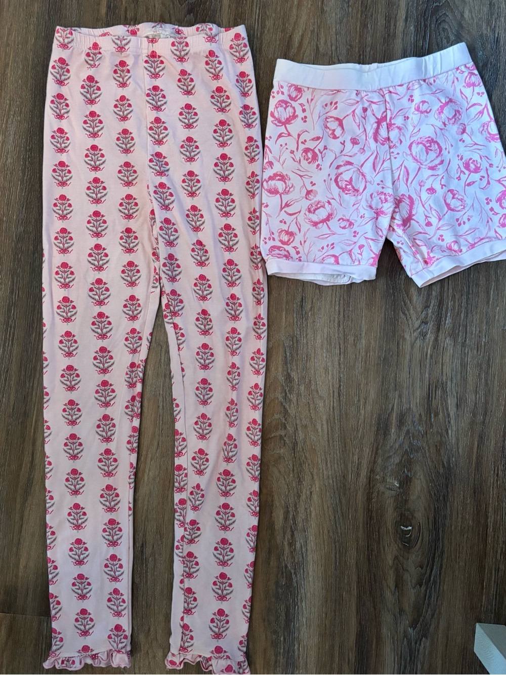 Sweet Honey Girls Pink Floral Pajama Set - Long Pants & Shorts